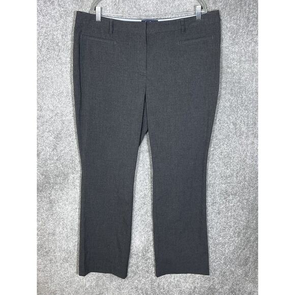 Lands End Mid Rise Trouser Leg‎ Dress Pants Womens Size 18 Stretch Gray - Picture 1 of 9